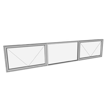 600 x 3010 3 Light Awning Window