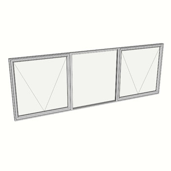 900 x 2710 3 Light Awning Window