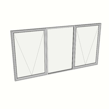 1200 x 2410 3 Light Awning Window