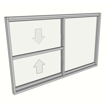 900 x 1510 2 Light Double Hung Window
