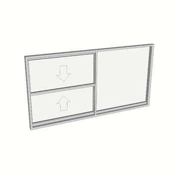 900 x 1810 2 Light Double Hung Window