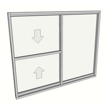 1200 x 1510 2 Light Double Hung Window