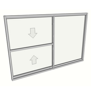 1200 x 1810 2 Light Double Hung Window