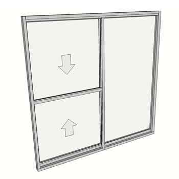 1500 x 1510 2 Light Double Hung Window