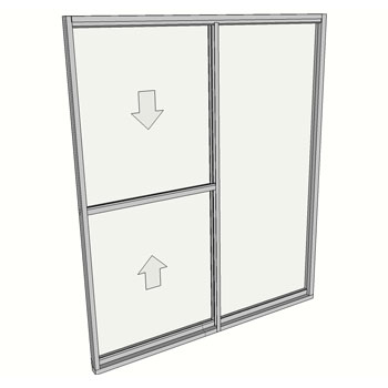 1800 x 1510 2 Light Double Hung Window