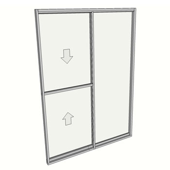 2100 x 1510 2 Light Double Hung Window