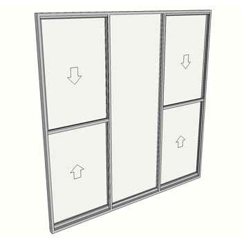 2100 x 2110 3 Light Double Hung Window