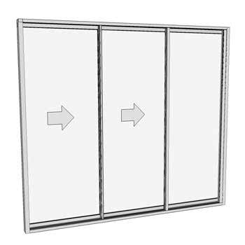 2400 x 2710 3 Panel Stacking Door