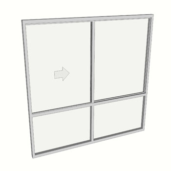 1800 x 1810 2 Light Sliding Window with Lowlights