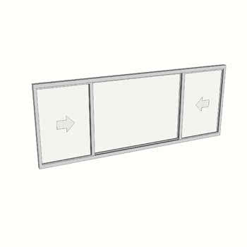 900 x 2410 3 Light Sliding Window