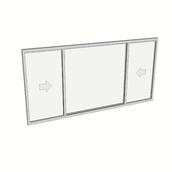 1200 x 2410 3 Light Sliding Window