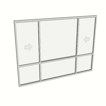 1800 x 2410 3 Light Sliding Window with Lowlights