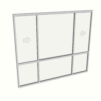 2100 x 2410 3 Light Sliding Window with Lowlights