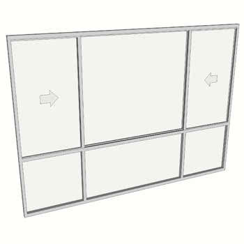 2100 x 2710 3 Light Sliding Window with Lowlights